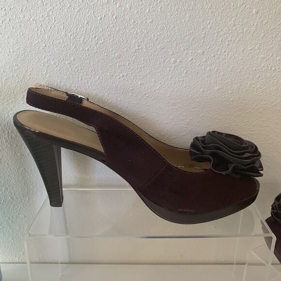 Vintage Genuine Suede Open Toe 4-Inch Pump Heels Size 9 2001 - Picture 5 of 8